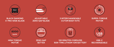 Gamma+ Boosted Shaver - Professional Double Foil Cordless Shaver with Super-Torque Motor