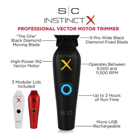 Stylecraft Instinct X Metal Trimmer - Professional Cordless Hair Trimmer with IN2 Vector Motor