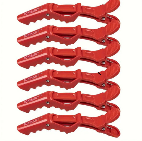 Toni & Guy Red Alligator Hair Clips - 6pc