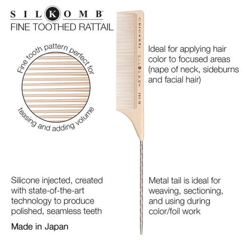 Cricket Silkomb Pro-50 Fine Toothed Rattail Comb