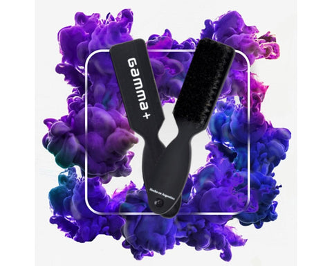 Gamma+ Fade Barber Brush with Natural Bristles
