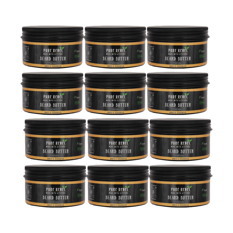 Pure Rebel Amber & Cedarwood Beard Butter 4oz - 12 Count