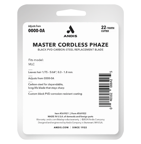 Andis Master® Cordless Clipper Replacement Phaze Blade
