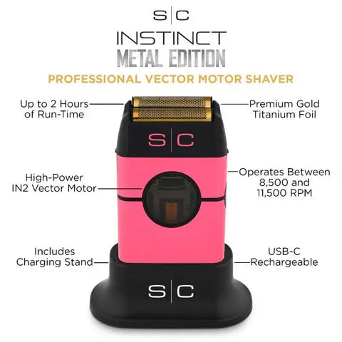 Stylecraft Instinct Double Foil Metal Shaver - Pink