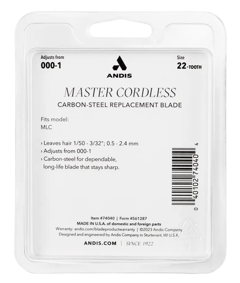 Andis Master® Cordless Replacement Blade, Carbon Steel Size 000-1