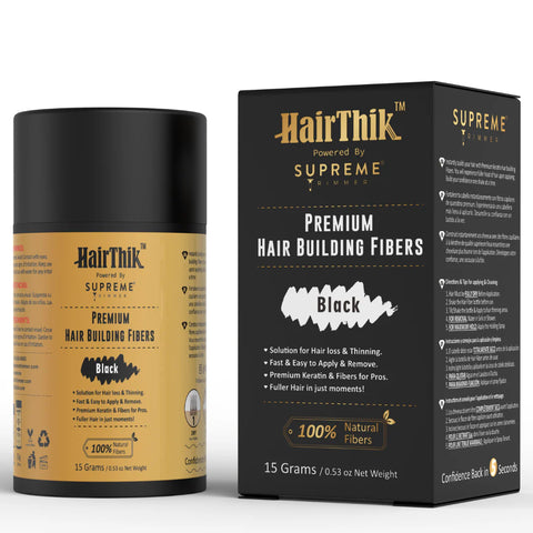 HairThik Black Hair Fibers - 15 Grams