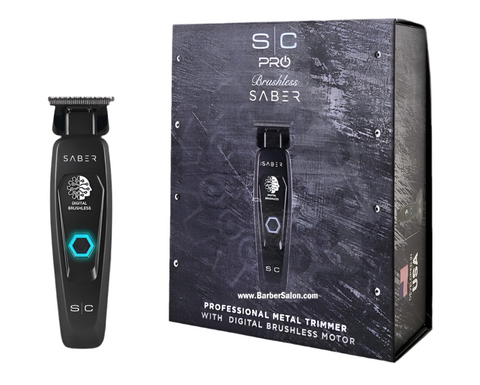 Stylecraft Saber - Professional Full Metal Body Digital Brushless Motor Cordless Hair Trimmer - Black