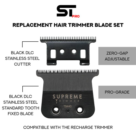 Supreme Trimmer Recharge Standard-Tooth Replacement T-Blade
