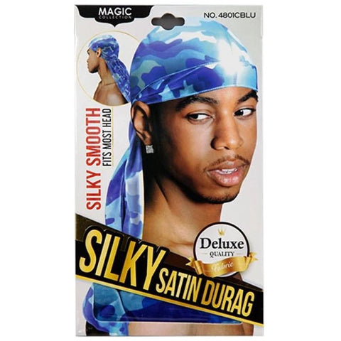 Magic Collection Silky Satin Durag - Camo Blue