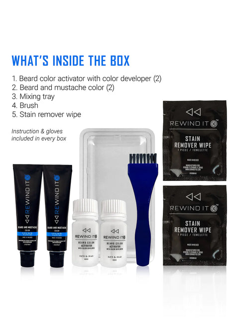 Rewind It 10 Beard and Mustache Color - Jet Black