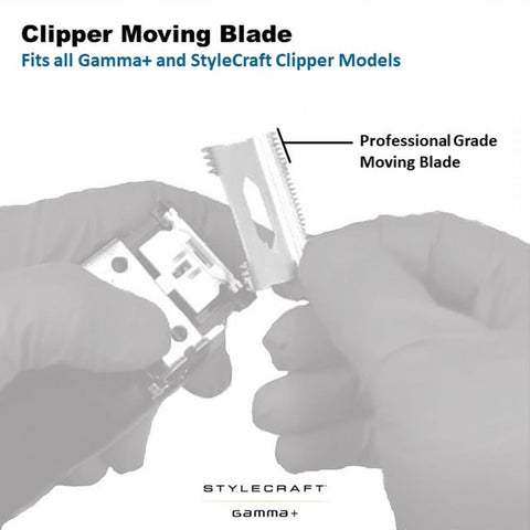 Gamma+ Replacement Fixed Gold Titanium Fade Hair Clipper Blade With Moving Gold Titanium Slim Tooth Cutter Set