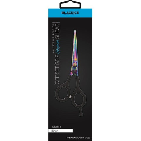 Black Ice Professional Stylish Off Set Grip Holo & Black 5" Shear