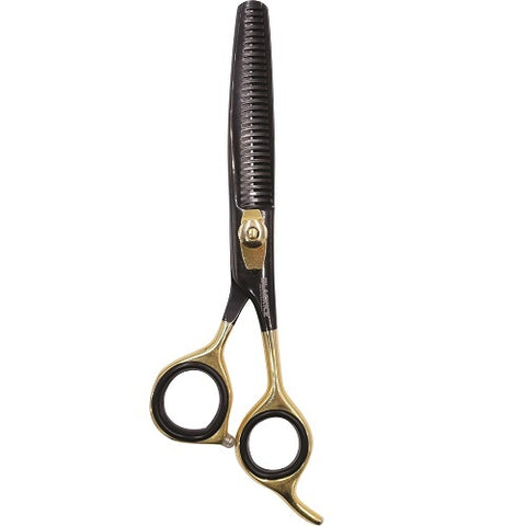 Black Ice Professional Stylish Off Set Grip Black & Gold 6.5" Texture Shear - 30 Teeth