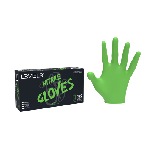 L3VEL3 ™ Nitrile Gloves 100 Pack - Lime