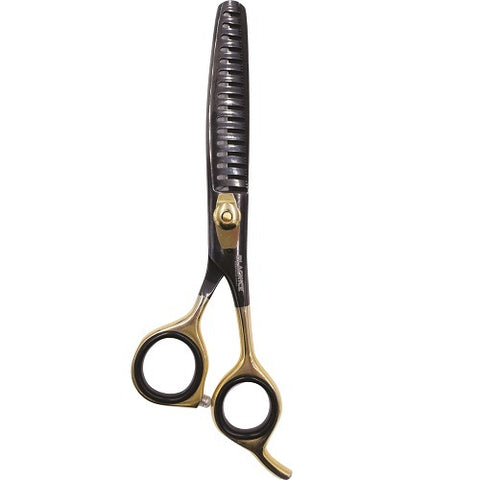 Black Ice Professional Stylish Off Set Grip Black & Gold 6.5"Texture Shear - 16 teeth