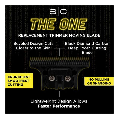 Stylecraft Fixed X-Pro Precision Gold Titanium Trimmer Blade with Black Diamond Carbon DLC "The One" Precision Deep Tooth Cutter Set