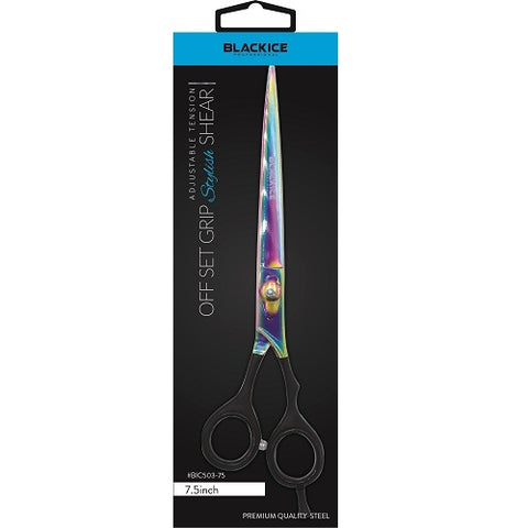 Black Ice Professional Stylish Off Set Grip Holo & Black 7.5" Shear