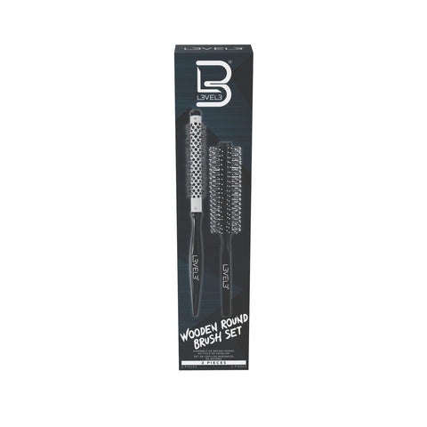 L3VEL3 Wooden Round Brush Set - 2pc