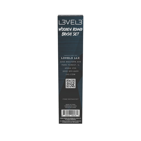 L3VEL3 Wooden Round Brush Set - 2pc