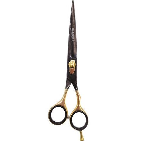 Black Ice Professional Stylish Off Set Grip Black & Gold 7" Shear