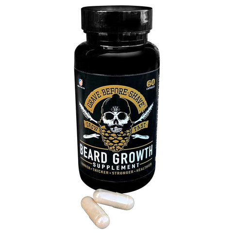 GRAVE BEFORE SHAVE™ Beard Growth Supplement (60 capsules per bottle)