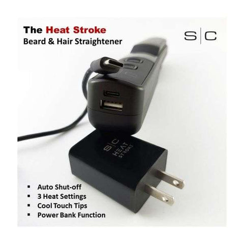 Stylecraft Heat Stroke - Cordless Beard and Hair Styling Hot Brush Black with Cool Touch Tips