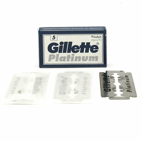 Gillette Platinum Double Edge Safety Razor Blades - 5 Blades