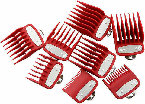 Premium Clipper Guide Set 8pc - Red