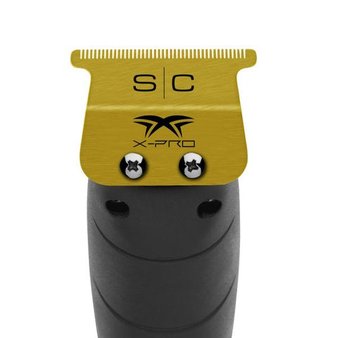 Stylecraft Fixed Gold Titanium X-Pro Wide Hair Trimmer Blade with Black Diamond Carbon DLC "The One" Cutter Set