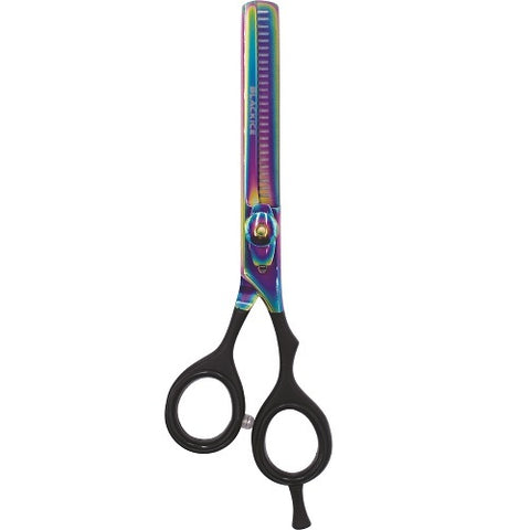 Black Ice Professional Stylish Off Set Grip Holo & Black 5.5" Thinning Shear