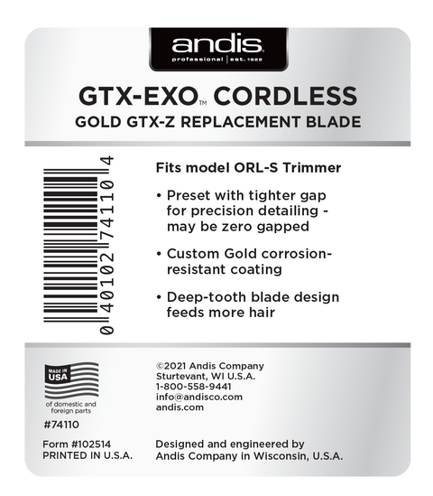 Andis GTX-EXO Cordless Gold GTX-Z Replacement Blade