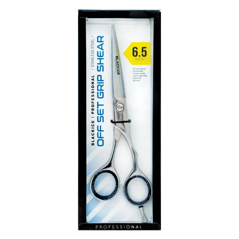 Black Ice Professional Stainless Steel Off Set Grip Shear 6.5"