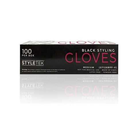 StyleTek Deluxe Touch Vinyl Gloves – Black