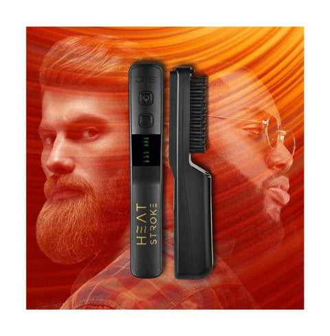 Stylecraft Heat Stroke - Cordless Beard and Hair Styling Hot Brush Black with Cool Touch Tips