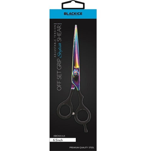 Black Ice Professional Stylish Off Set Grip Holo & Black 6.5" Shear