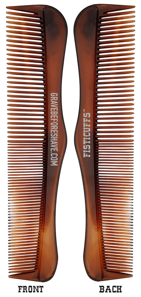 GRAVE BEFORE SHAVE™ Acrylic Tortoise Shell Fine/Wide Tooth Comb