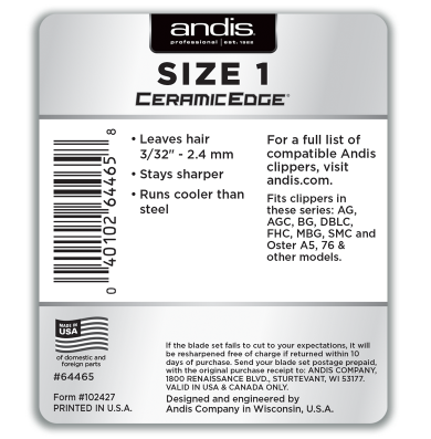 Andis CeramicEdge® Detachable Blade, Size 1