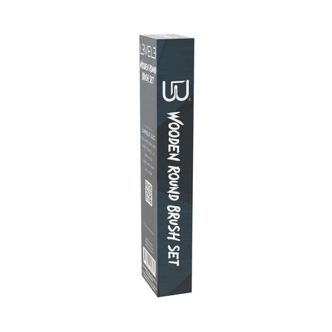L3VEL3 Wooden Round Brush Set - 2pc