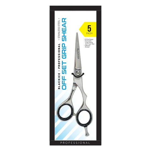 Black Ice Professional Stainless Steel Off Set Grip Shear 5"