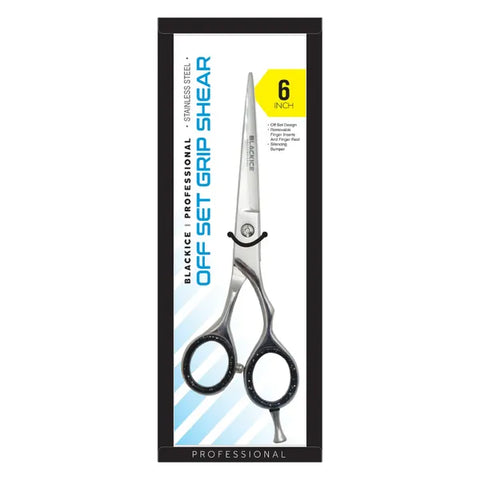 Black Ice Professional Stainless Steel Off Set Grip Shear 6"