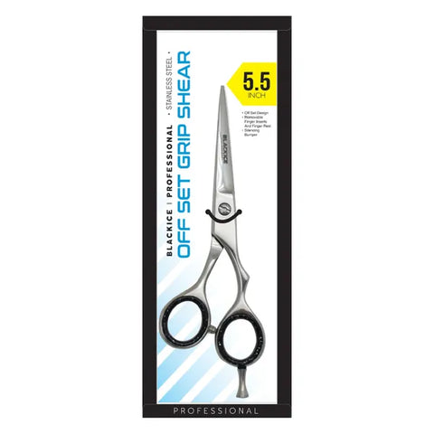 Black Ice Professional Stainless Steel Off Set Grip Shear 5.5"