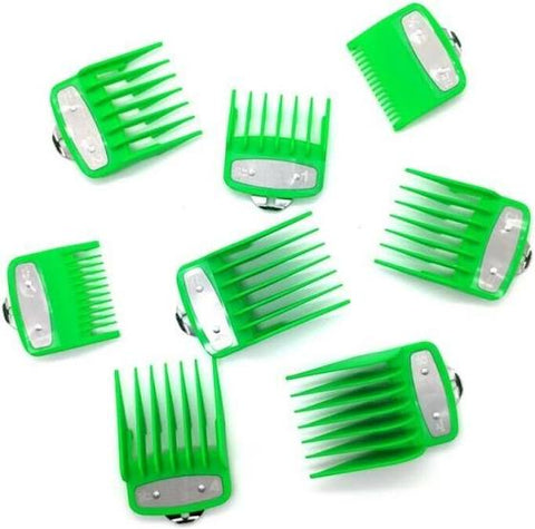 Premium Clipper Guide Set 8pc With Storage Tray - Green