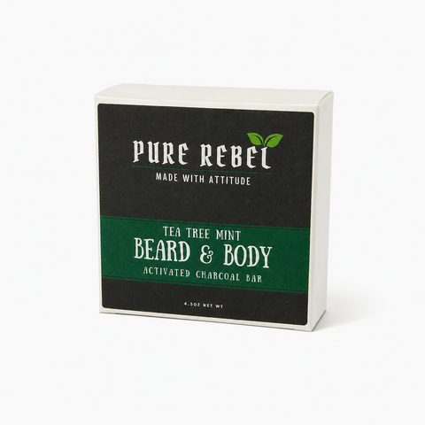 Pure Rebel - Beard & Body Tea Tree Mint Activated Charcoal Bar