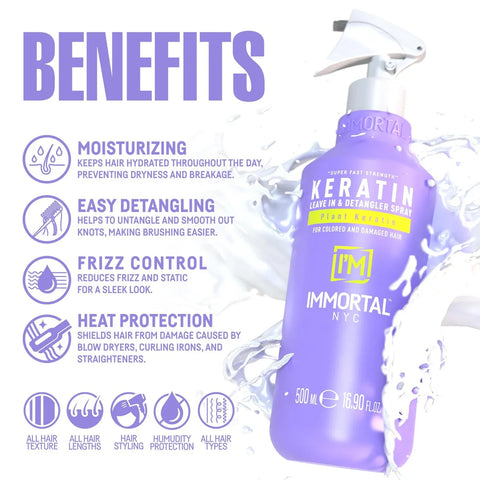Immortal NYC Plant Keratin Leave-In & Detangler Spray