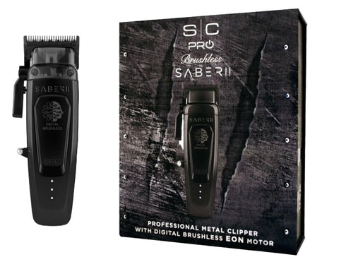 Stylecraft Saber 2 Professional Cordless Modular Hair Clipper with High-Torque Digital Brushless Motor - Black