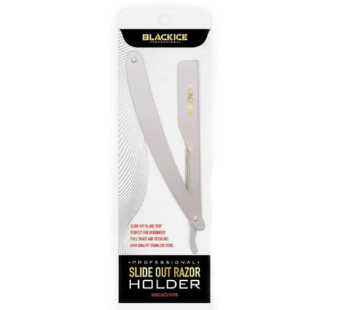 Black Ice Professional Side Out Razor Holder - White