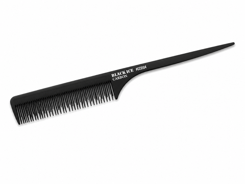 Black Ice Professional 9" Carbon Teasing Rat Tail Comb