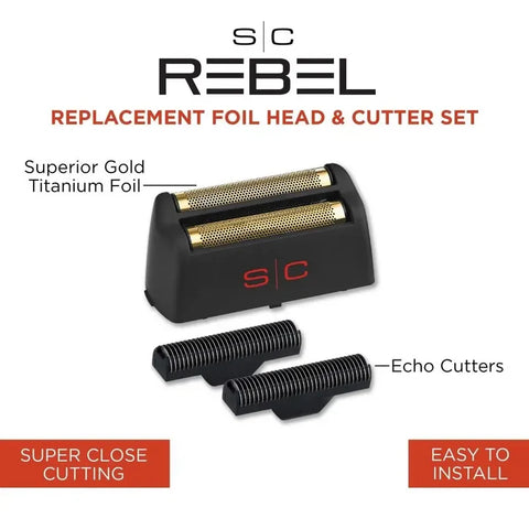 Stylecraft Gold Titanium Double Foil And Echo Cutters For Rebel Foil Shaver