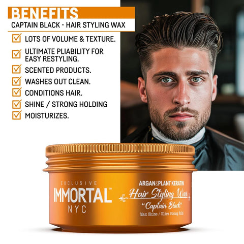 Immortal NYC ''Captain Black'' Hair Styling Wax