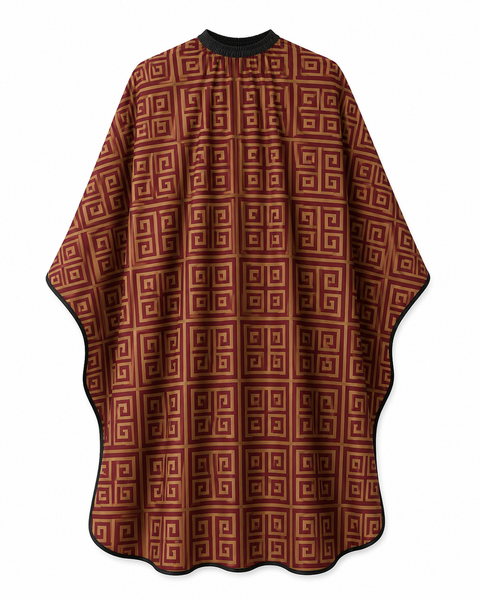 StyleTek Milan Red/Gold Barber Cape